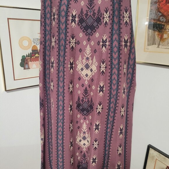 Peruvian Connection 100% Pima Cotton Aline Skirt Lilac Size XL - Picture 1 of 3